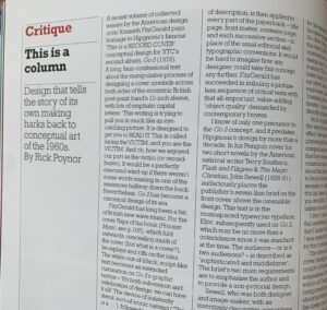 photo of Critique article in Eye 104